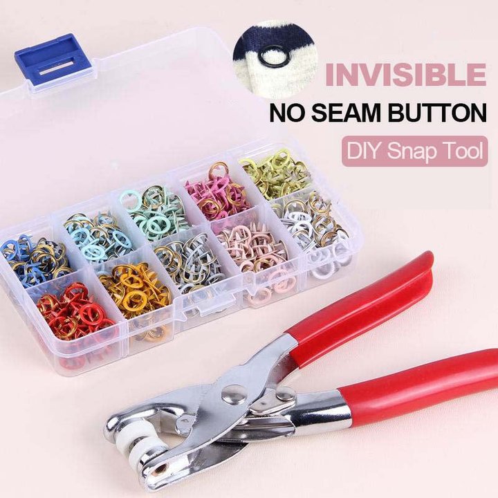 🔥LAST DAY PROMOTION - 50%OFF🔥100pcs Invisible Colored Metal Buckle & 1 Count Manual Pressure Pliers