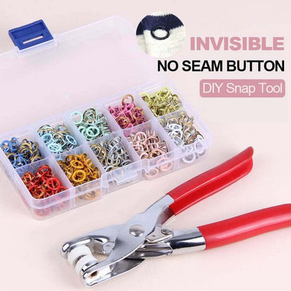 🔥LAST DAY PROMOTION - 50%OFF🔥100pcs Invisible Colored Metal Buckle & 1 Count Manual Pressure Pliers