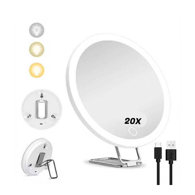 Rechargeable Lighted Makeup Mirror with Magnification