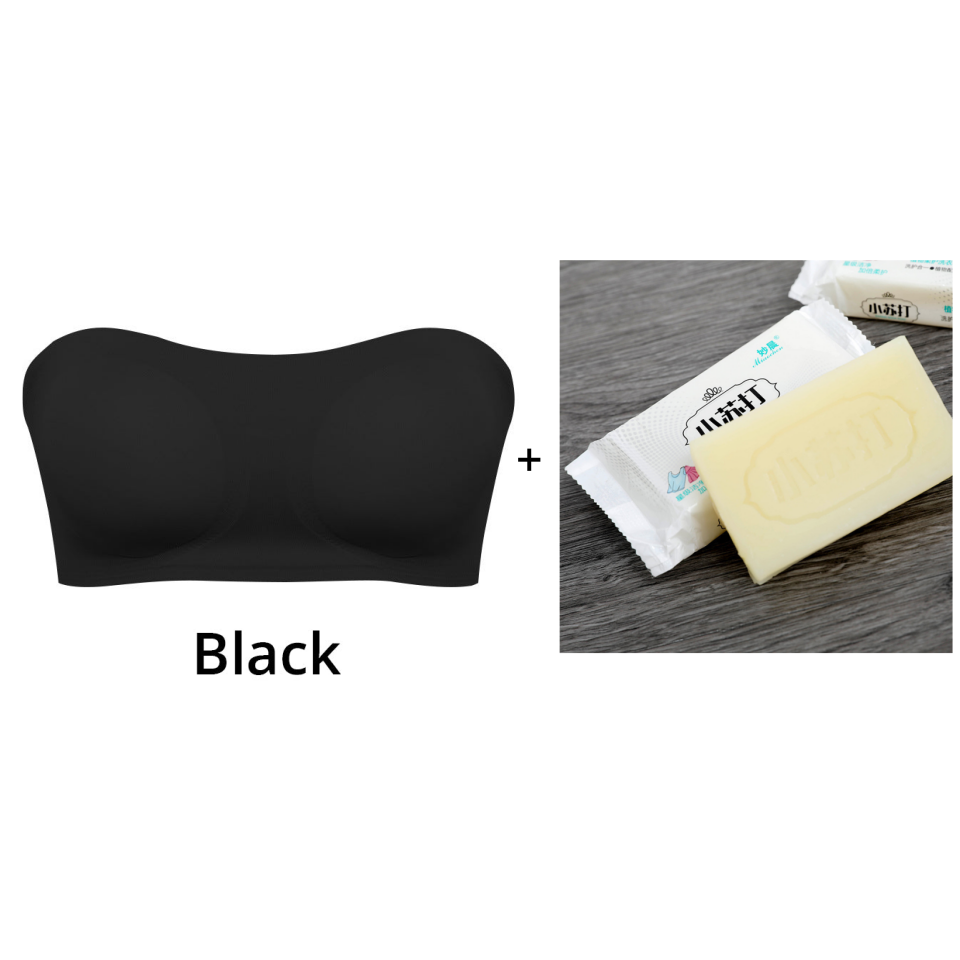 Strapless Wireless Bra with Crossover Side Closure