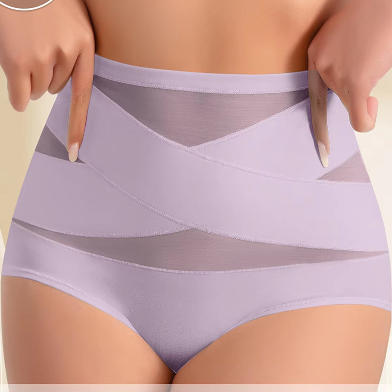 🎁Plus-Size High-Waist Cross Tummy Control Panties