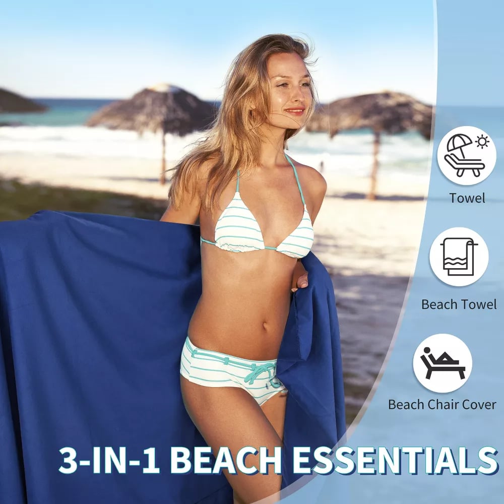 🏖️2026 New Arrivals: 50% OFF for a Limited Time!🌞Sun Lounger Towel in Bag with Pockets Storage🌊