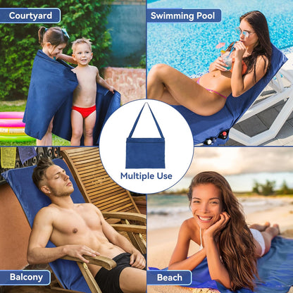 🏖️2026 New Arrivals: 50% OFF for a Limited Time!🌞Sun Lounger Towel in Bag with Pockets Storage🌊