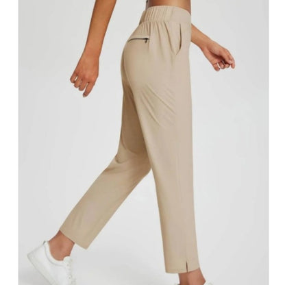 ⏳LIMITED OFFER 70% OFF🌞Women’s Fitted High-Waisted Zip-Pocket Trousers - 👖Lightweight, Breathable, Soft 26"/27" Ankle Pants with Zipper Pockets