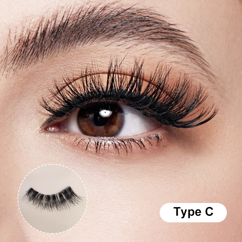 Natural Reusable Magnetic Eyelashes with Case Kit