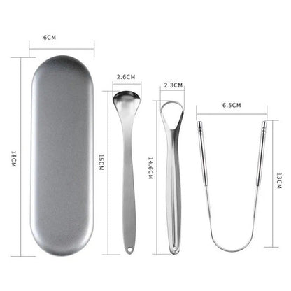 Stainless Steel Tongue Scraper Set