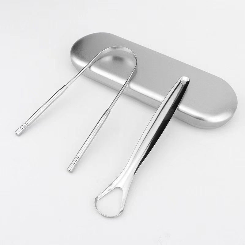 Stainless Steel Tongue Scraper Set