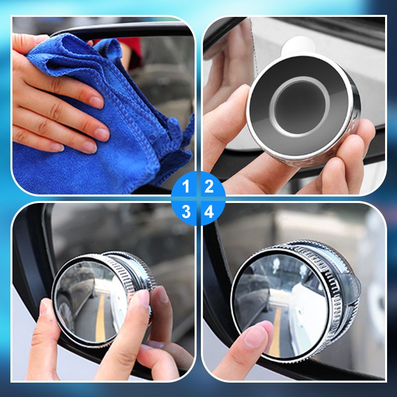 2PCS Suction Cup Car Blind Spot Mirror