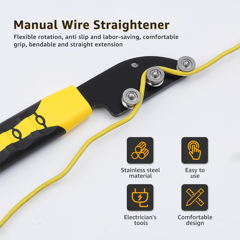 Handheld Smooth-Rolling Durable Wire Straightener
