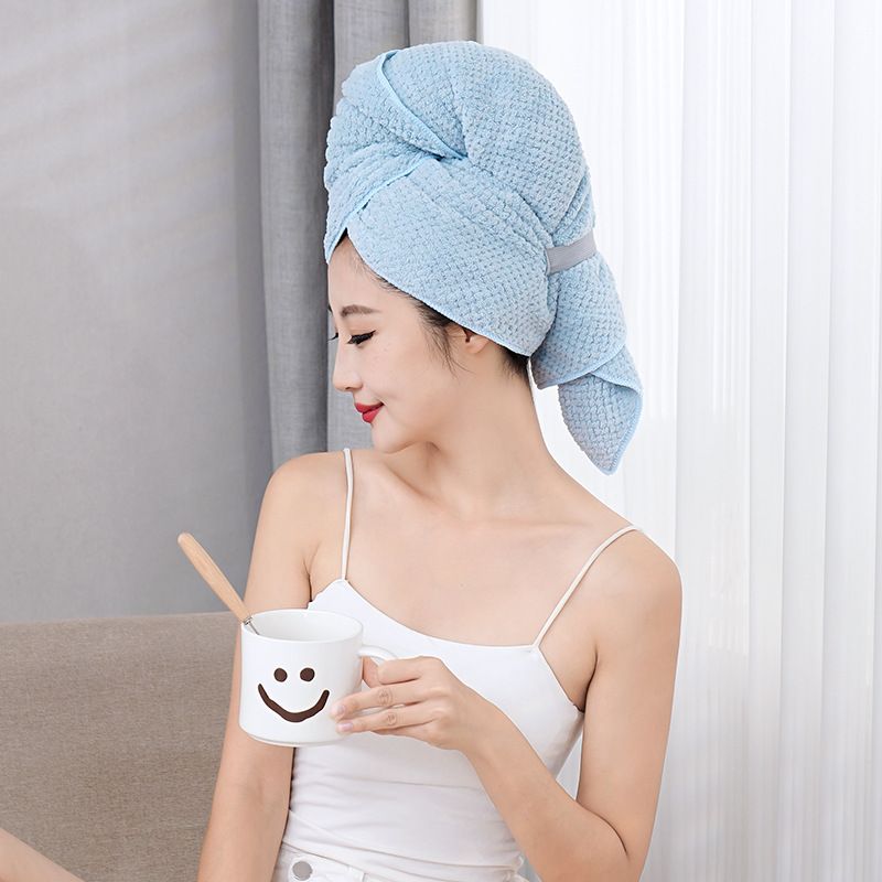 Super absorbent coral fleece hair towel 60*100cm