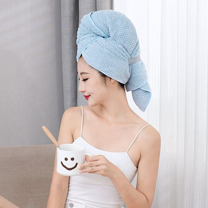Super absorbent coral fleece hair towel 60*100cm