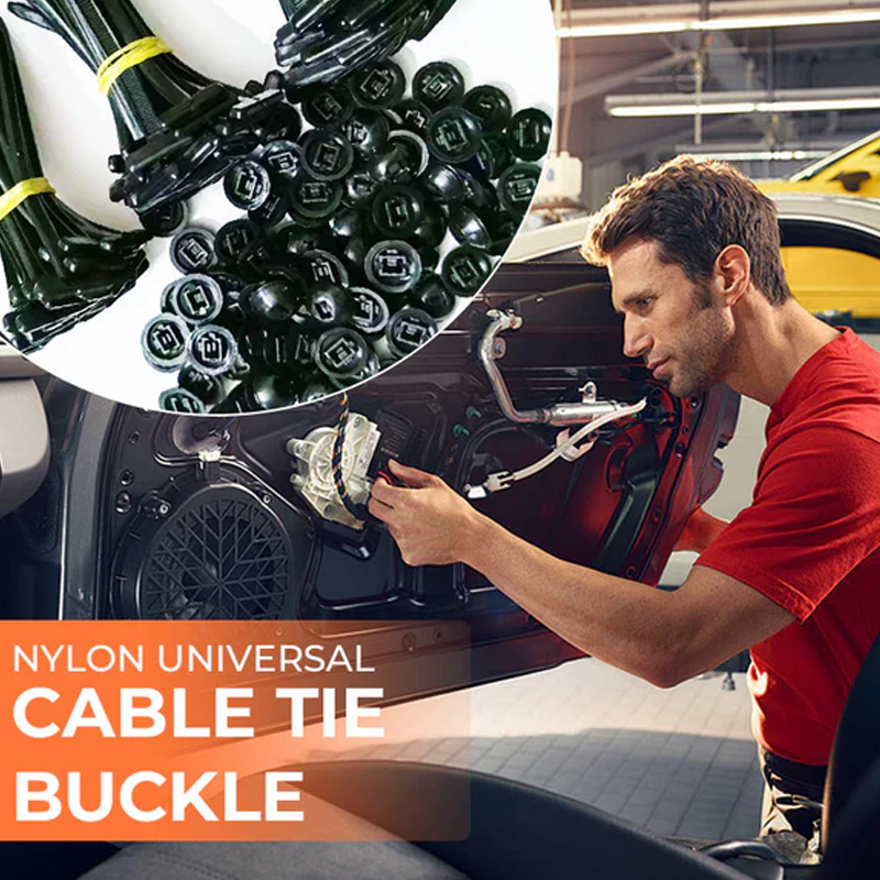 🧩Nylon Universal Cable Tie Buckle – Reusable Durable, Suitable for Outdoor/Garage/Electronics Cable Fixing