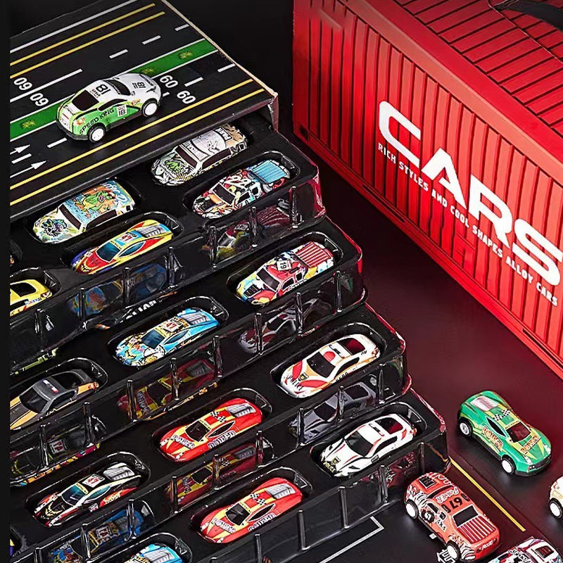 🎅 Christmas Promotion  55% OFF 🎁 48 Mini Pull-Back Cars with Built-In Garage Set