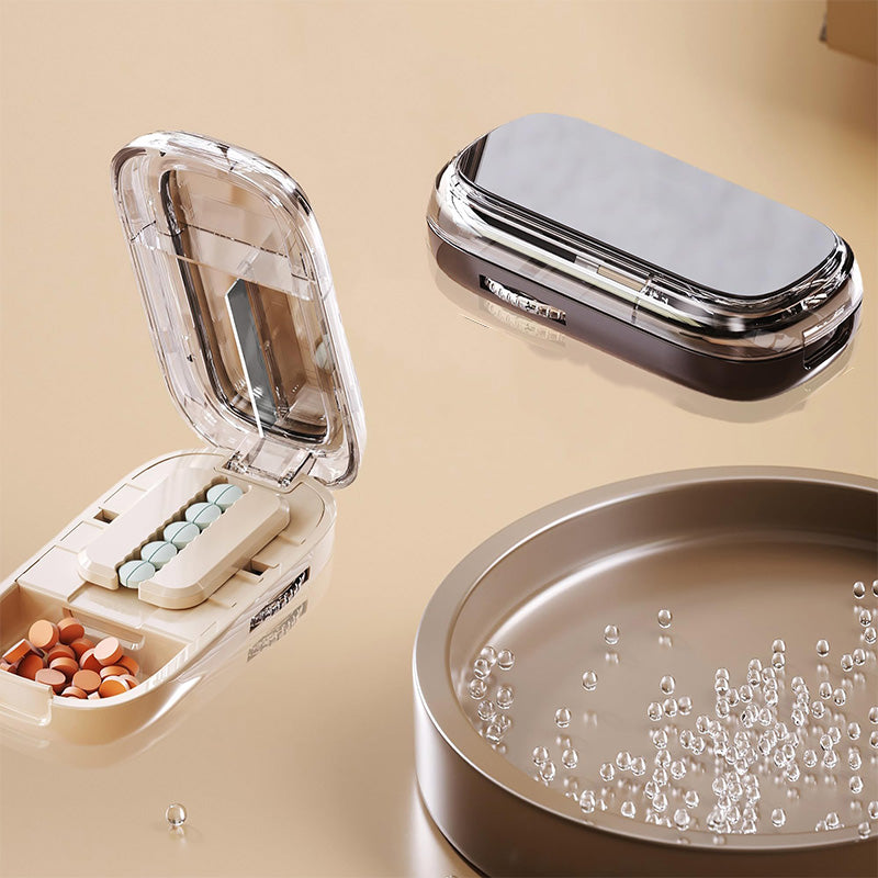 Portable Pill Box With Cutter