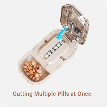 Portable Pill Box With Cutter