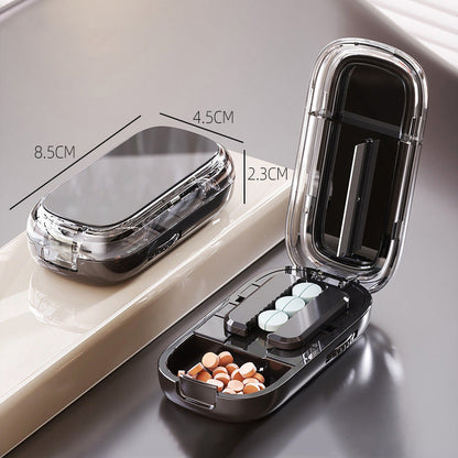 Portable Pill Box With Cutter