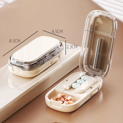 Portable Pill Box With Cutter