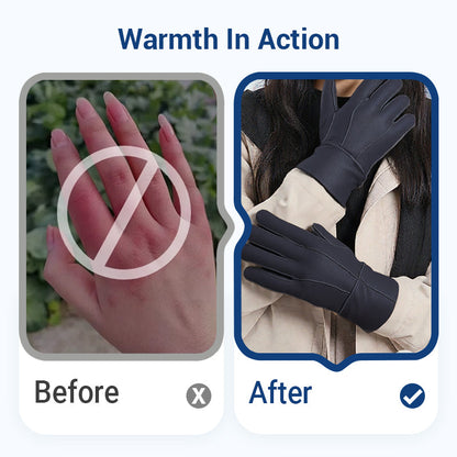 Warm Soft Lined Gloves With Extended Cuff