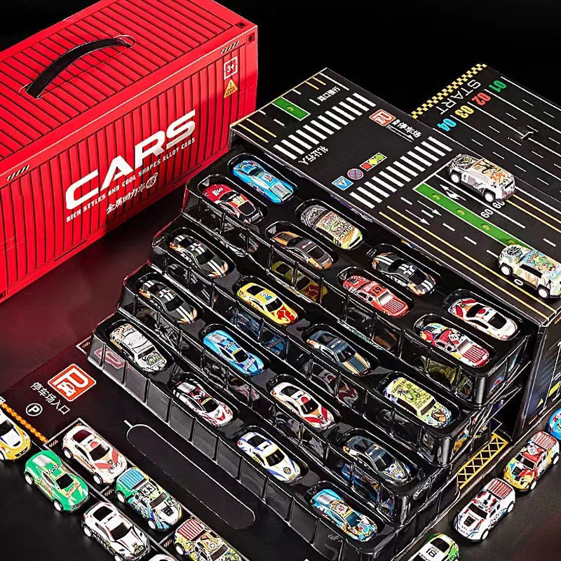 🔥Christmas Sale 50% OFF!!🔥 48 Mini Pull-Back Cars with Built-In Garage Set