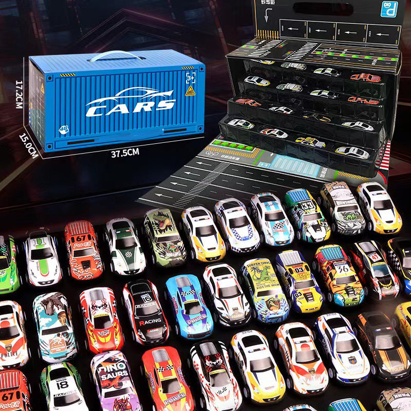 🔥Christmas Sale 50% OFF!!🔥 48 Mini Pull-Back Cars with Built-In Garage Set