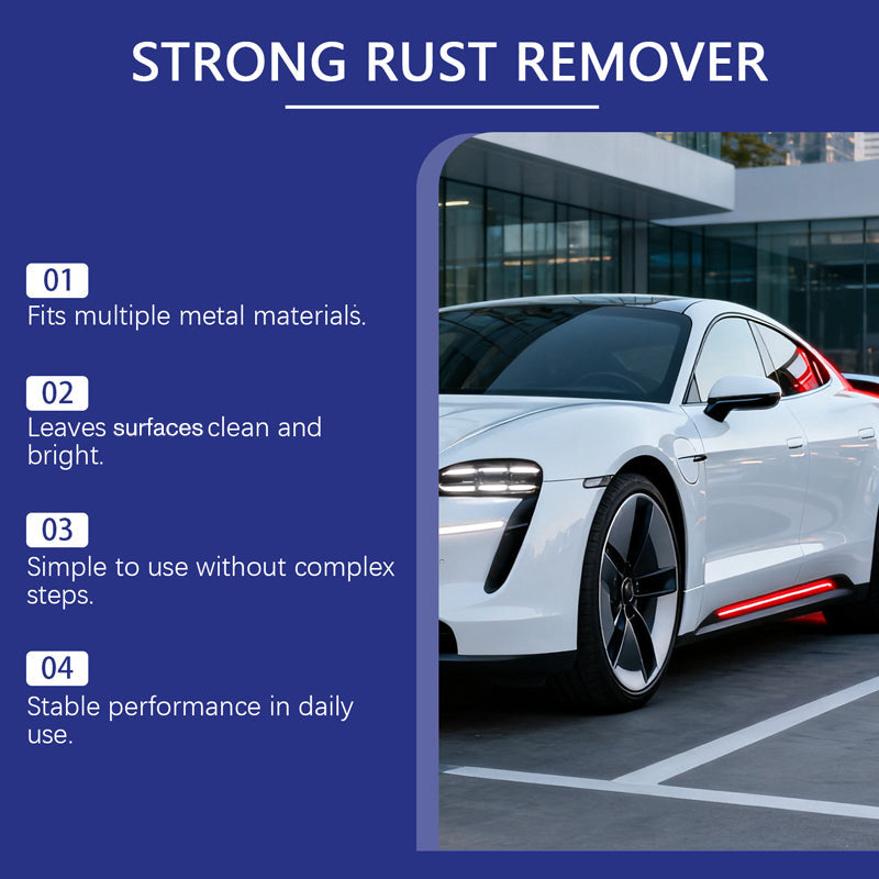 Powerful, multifunctional rust remover spray for cars – works on bumpers, exhaust pipes, and trim, effortlessly removing rust in minutes