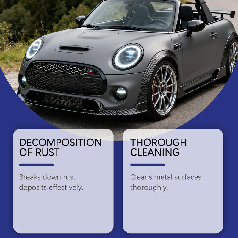 Powerful, multifunctional rust remover spray for cars – works on bumpers, exhaust pipes, and trim, effortlessly removing rust in minutes