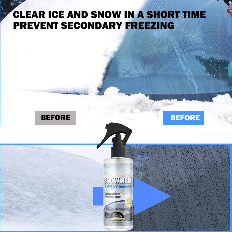 🚗 BUY 2 GET 3! ❄️ WINDSHIELD DE-ICER SPRAY - Instant Ice Melting & Anti-Frost Protection, Safe for All Glass Surfaces, Quick Winter Solution 🔥✨