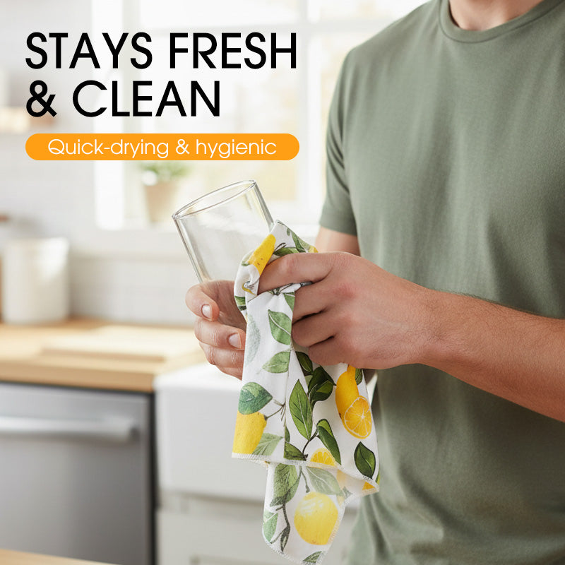 Decorative & Functional Lemon Dish Towel