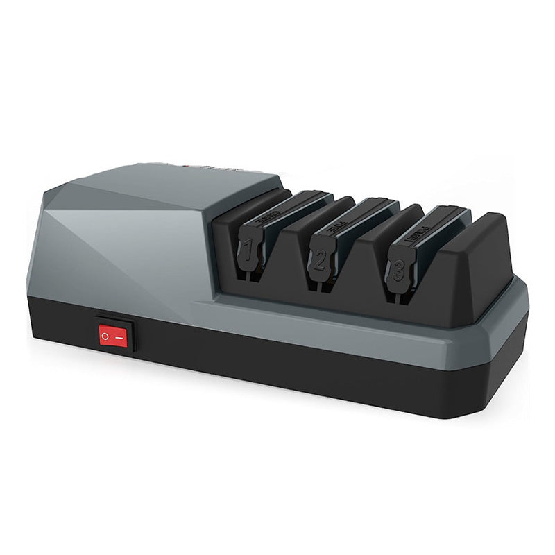 Professional 3-Stage Electric Knife Sharpener with Precision Angle Guide & Diamond Abrasive
