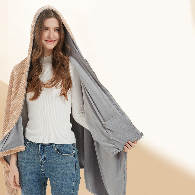 🎉Christmas Sale - 50% OFF🔥Portable Heated Hooded Blanket Shawl