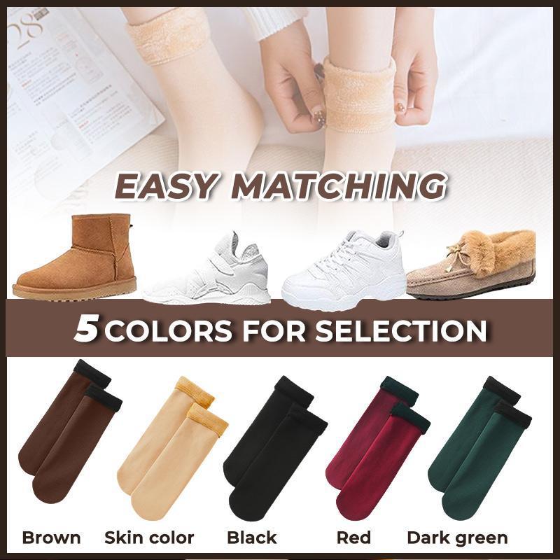 ⏰💃Last Day 40% OFF❄️🎁5/10PCS Unisex Thickened Fleece Lined Cold-Proof Winter Socks