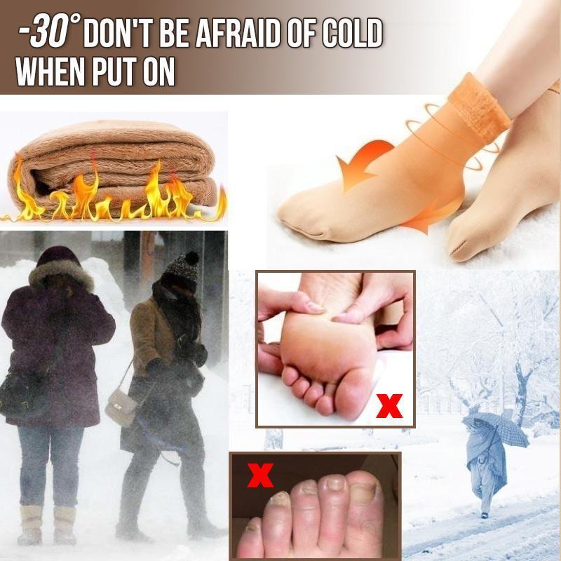 ⏰💃Last Day 40% OFF❄️🎁5/10PCS Unisex Thickened Fleece Lined Cold-Proof Winter Socks