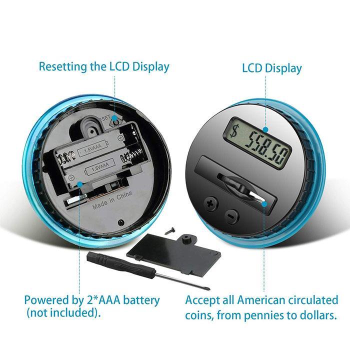 ⏰Watch Savings Grow – Digital Money Box with Auto Coin Counting & Target Setting