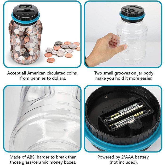 ⏰Watch Savings Grow – Digital Money Box with Auto Coin Counting & Target Setting