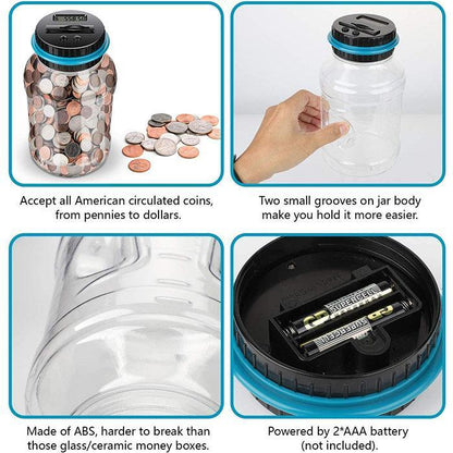 ⏰Watch Savings Grow – Digital Money Box with Auto Coin Counting & Target Setting