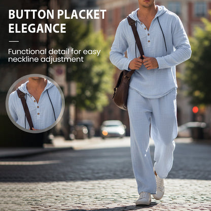 📢📢40% OFF !!!Men's Hooded Casual Loose Top & Pants 2-Piece Set