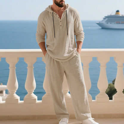 📢📢40% OFF !!!Men's Hooded Casual Loose Top & Pants 2-Piece Set