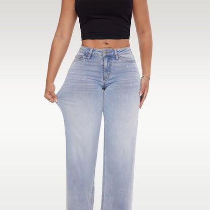 🔥LAST DAY SALE 50% OFF✨⚡ 50K+ SOLD! 🎁Mid-low Rise Baggy Jeans Stretchy Wide Leg for Women