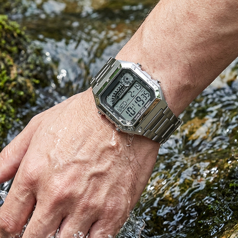 ⌚ 50% OFF! ⏱️ Unisex digital watch with a square face – luminous display, 50M water resistance, and a lightweight, durable strap 🌙