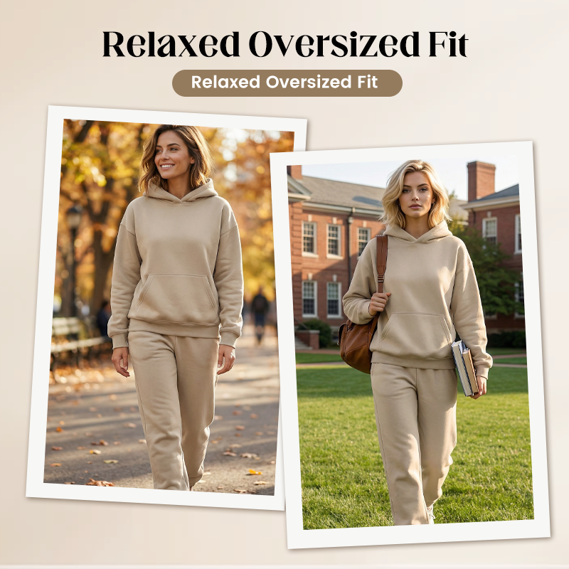 Women's Casual Oversized Hoodie and Pants Set