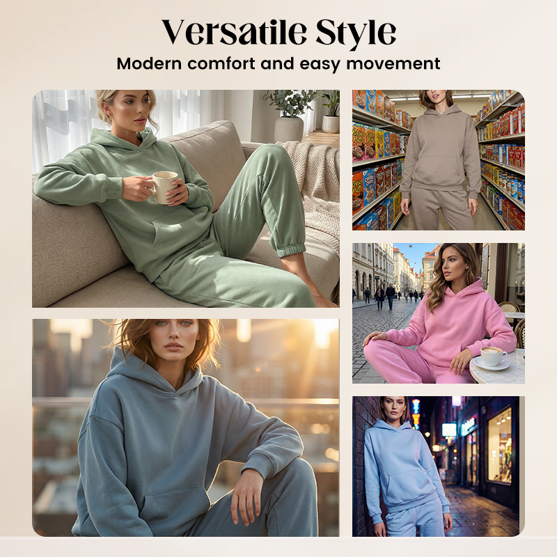 Women's Casual Oversized Hoodie and Pants Set