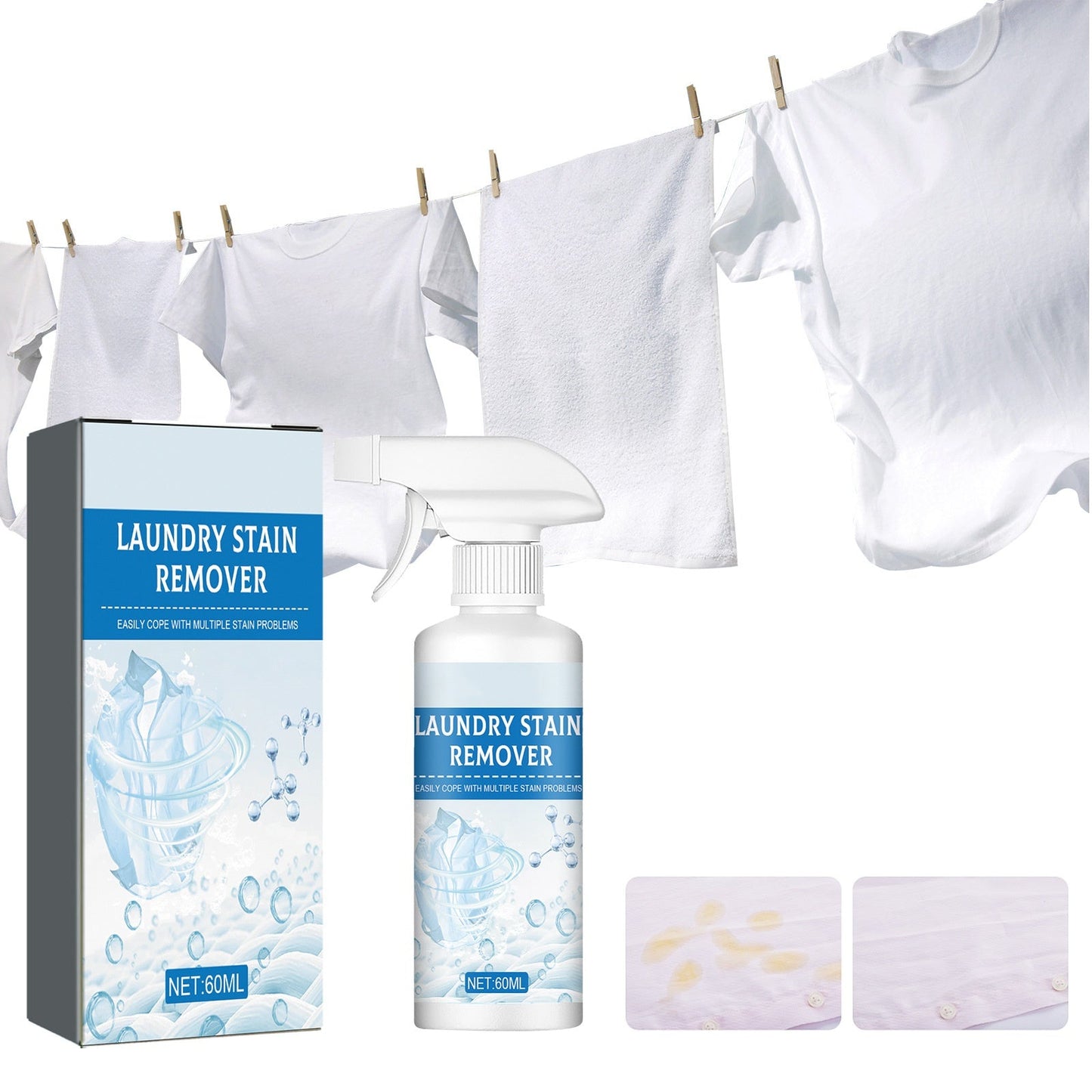 🏆 Last Day Special Price 14.99!!!! 🔥Buy 2 Get 1 Free🔥Powerful Laundry Stain Remover Spray