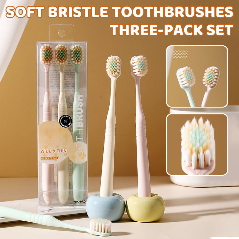 Soft Bristle Toothbrushes Three-Pack Set