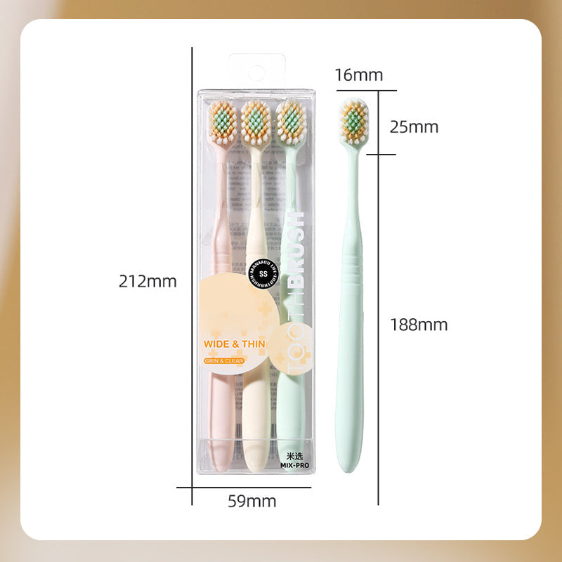 Soft Bristle Toothbrushes Three-Pack Set
