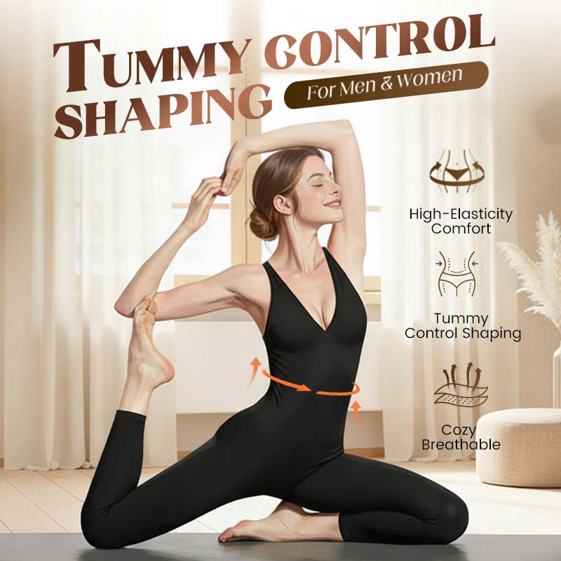 High-Stretch V-Neck Jumpsuit for Fitness & Yoga