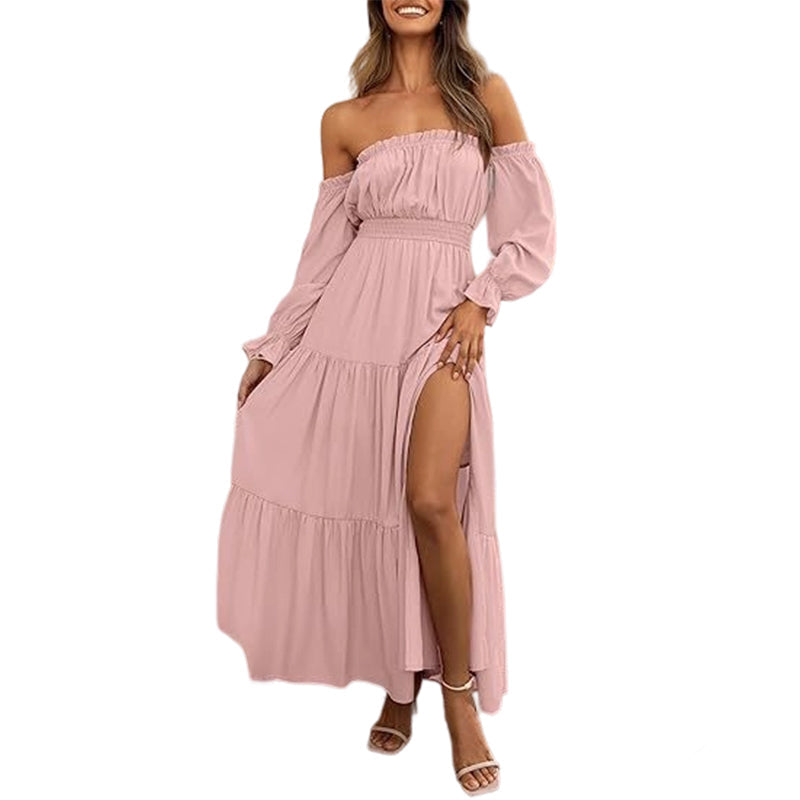 🎉LAST DAY SAEL 60% OFF!!✨💃Women's Off-Shoulder High-Waist Dress