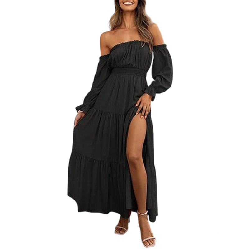 🎉LAST DAY SAEL 60% OFF!!✨💃Women's Off-Shoulder High-Waist Dress