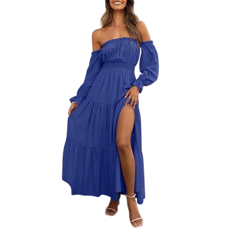 🎉LAST DAY SAEL 60% OFF!!✨💃Women's Off-Shoulder High-Waist Dress