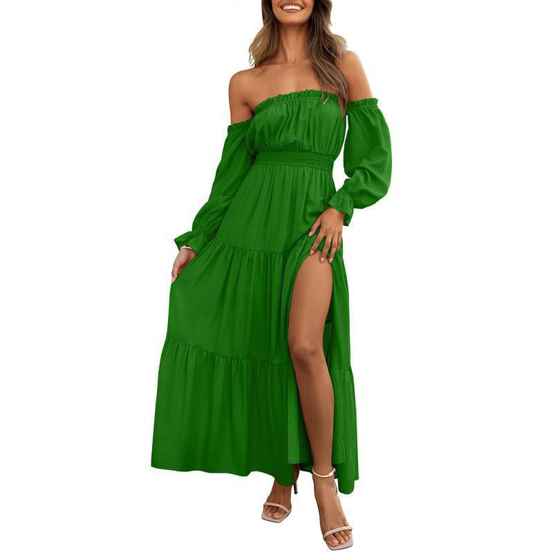 🎉LAST DAY SAEL 60% OFF!!✨💃Women's Off-Shoulder High-Waist Dress