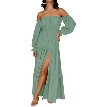 🎉LAST DAY SAEL 60% OFF!!✨💃Women's Off-Shoulder High-Waist Dress
